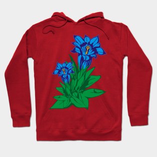 Gentian Mountain Flower Flower Hoodie